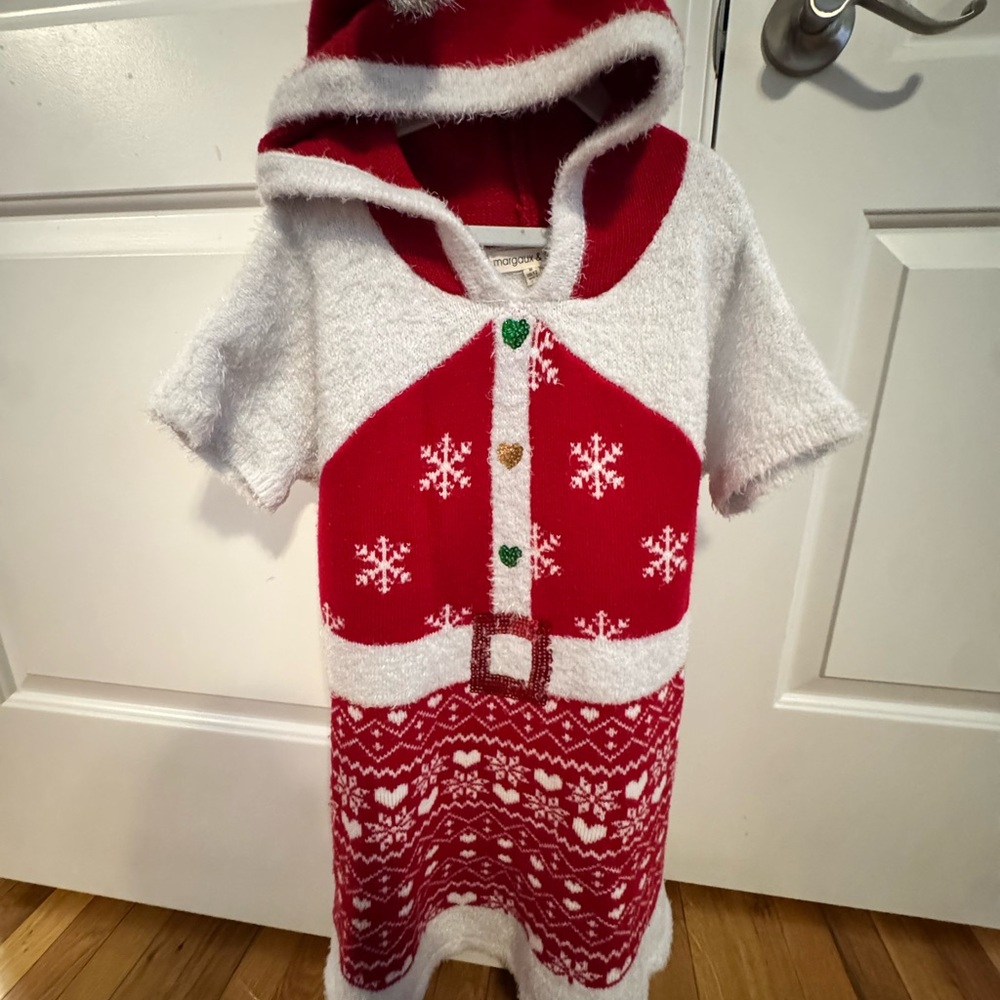 Cozy Snowflake Red and White Kids Dress